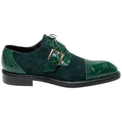 Mauri Men’s Alligator Skin Green Flawless Cap Toe Shoes