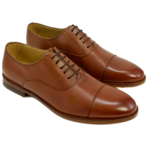 Alan Payne Men's Clark Brandy Parma Italian Calfskin Leather Cap Toe Oxford