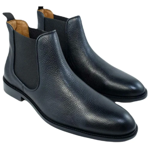 Alan Payne Brisbane black Chelsea boot, pair, tumbled calfskin leather, 3/4 view