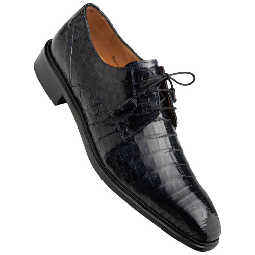 Mezlan Men’s Riverside Blue Crocodile Derby Lace Up Shoes