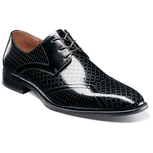 Stacy Adams Men’s Hobson Black Textured Leather Oxford Shoes