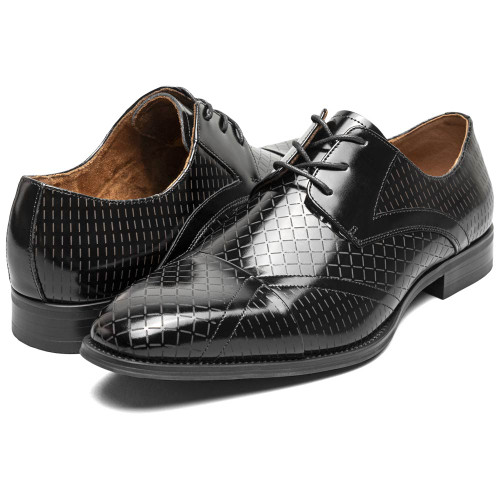 Stacy Adams Men’s Hobson Black Textured Leather Oxford Shoes