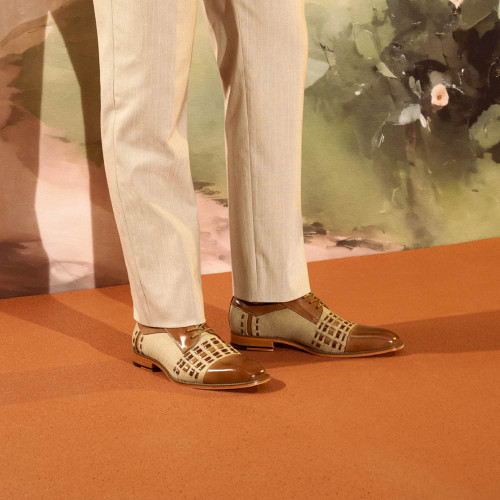 Stacy Adams Tan Leather Oxford Hobson Men’s Dress Shoes