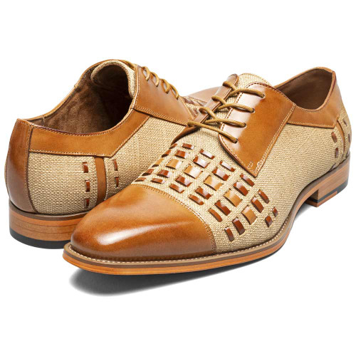 Stacy Adams Tan Leather Oxford Hobson Men’s Dress Shoes