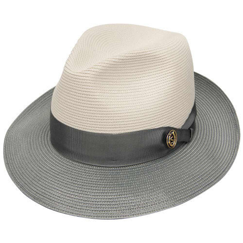 Stetson Toledo Milan Straw Hat in Beige/Grey