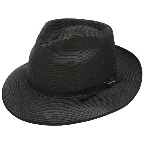 Stetson Stratoliner Black Florentine Milan Firm Finish Straw Hat