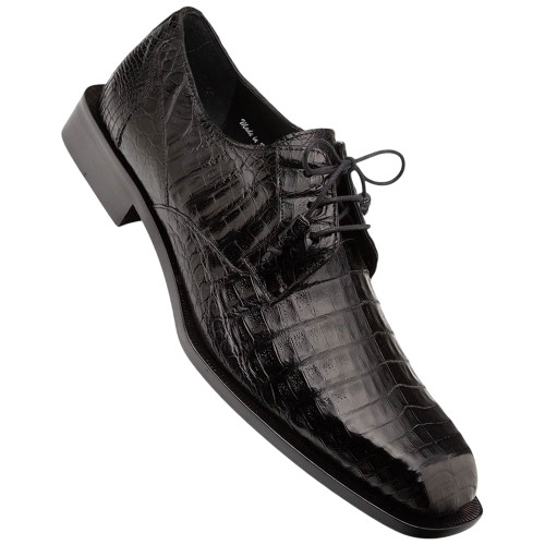 Mezlan of Spain Ugo Genuine Crocodile Skin Lace Up Dress Shoes in Black