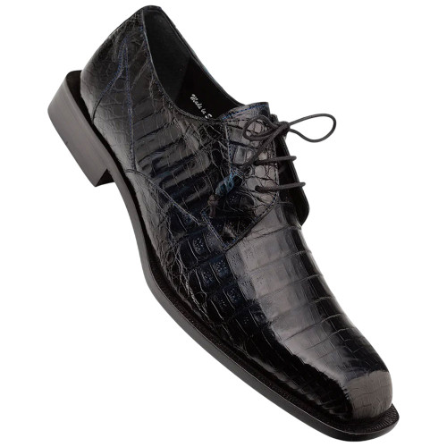 Mezlan of Spain Ugo Genuine Crocodile Skin Lace Up Dress Shoes in Blue