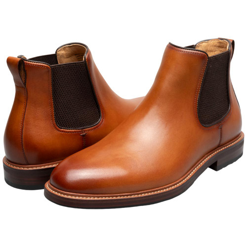 Florsheim Anthem Plain Toe Saddle Tan Leather Chelsea Boot for Men