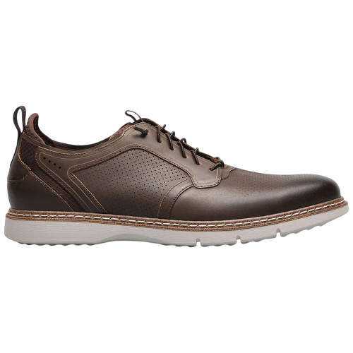 Stacy Adams Sync Brown Crazy Horse Leather and Textile Plain Toe Elastic Lace Casual Hybrid Shoes for Men