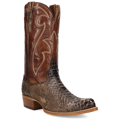 Dan Post Stryke Bay Apache Back Cut Python Skin J Pointed Toe Western Cowboy Boots