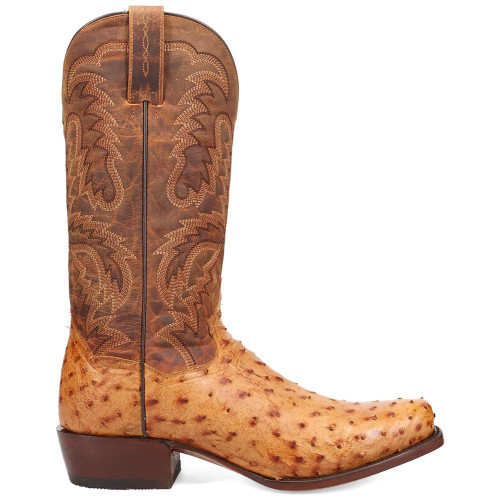 Dan Post Marco Saddle Full Quill Ostrich Square Toe Western Cowboy Boots