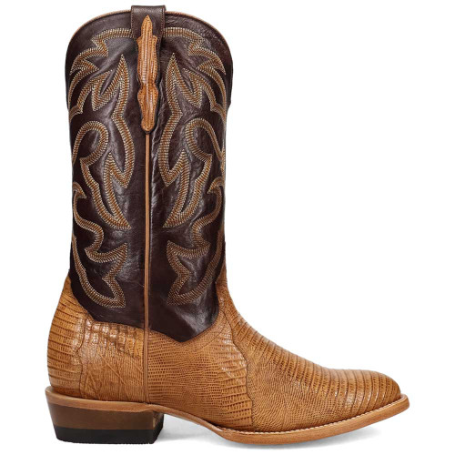 Dan Post Spurline Honey/Chocolate Teju Lizard Round Toe Western Cowboy Boots