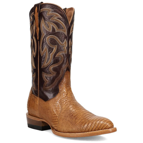 Dan Post Spurline Honey/Chocolate Teju Lizard Round Toe Western Cowboy Boots