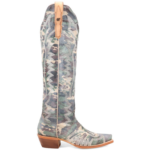 Dan Post Darlin’ Fabric Camo Snip Toe Zipper Western Cowgirl Boots