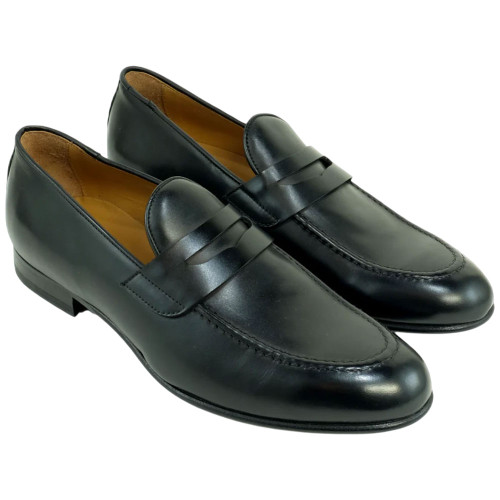 Alan Payne Men's Carlo Black Round Toe Penny Loafer