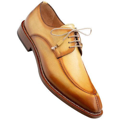Mezlan Men’s Belmonte Dark Mustard Patina Calfskin Derby Shoes