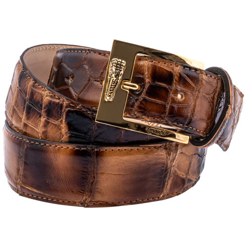 MAURI Men’s Alligator Leather Dune Smoke 40mm Belt