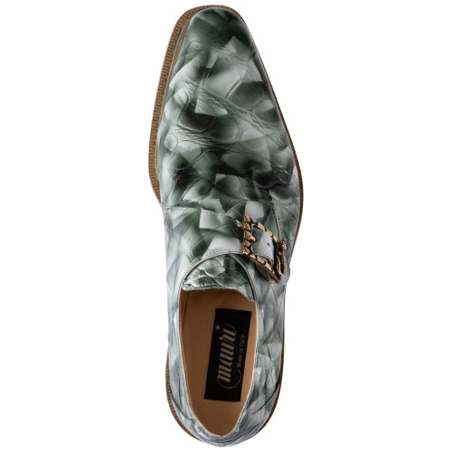 MAURI Men’s Alligator Leather Shadow White Smoke Hunter Green Shoes