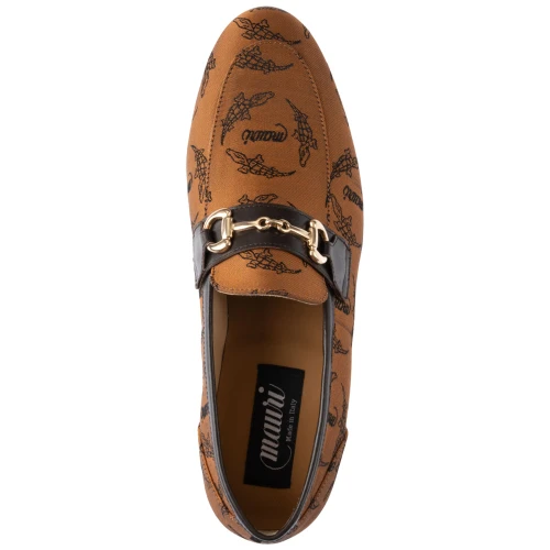 MAURI Men’s Trigator Copper Fabric Horsebit  Moc Toe Loafer