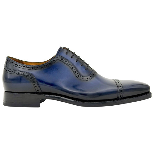 UGo Vasare Men’s Ethan Navy Cap Toe Genuine Leather Dress Shoes