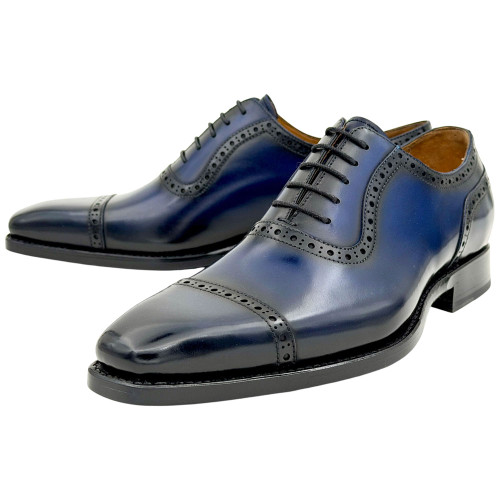 UGo Vasare Men’s Ethan Navy Cap Toe Genuine Leather Dress Shoes