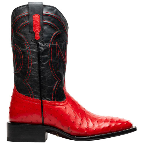 Marco Di Milano Men’s Alabama Genuine Full-Quill Ostrich Skin Square Toe Cowboy Boot