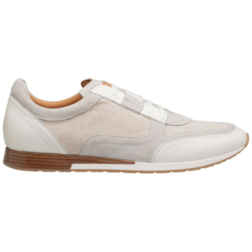 Mezlan Shoes Men’s Bone Suede & Linen Riumar Sneaker