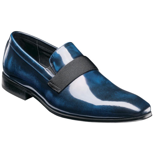 Florsheim Men's High Gloss Patent Leather Strap Navy Loafer Tux