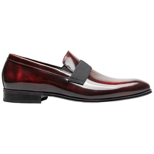 Florsheim Men's Hi Gloss Patent Leather Strap Burgundy Loafer Tux