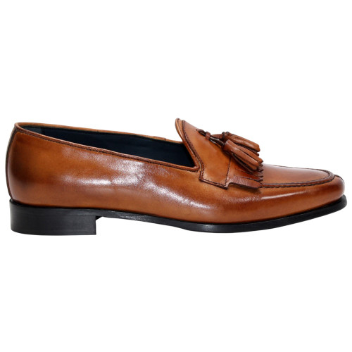 Men's DUCA Adam Cognac Italian leather dress shoes with premium leather upper and classic lace-up design.