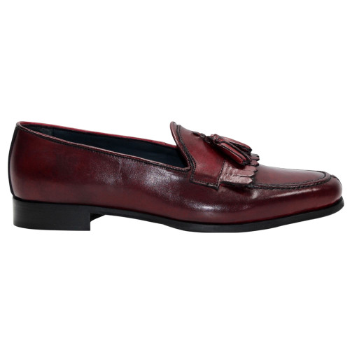 Men's DUCA Adam wine Italian leather dress shoes featuring a premium leather upper and elegant lace-up silhouette.