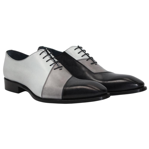 DUCA black combo leather dress shoes