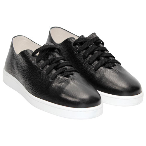 Men's black luxury leather sneakers
