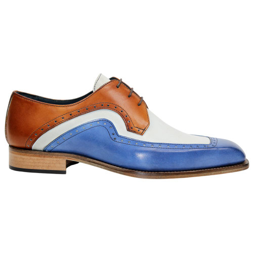 DUCA Velletri blue combo Italian leather shoes