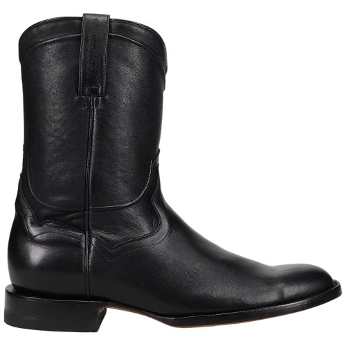 Dan Post Hartwell black boot, side angle showing leather texture