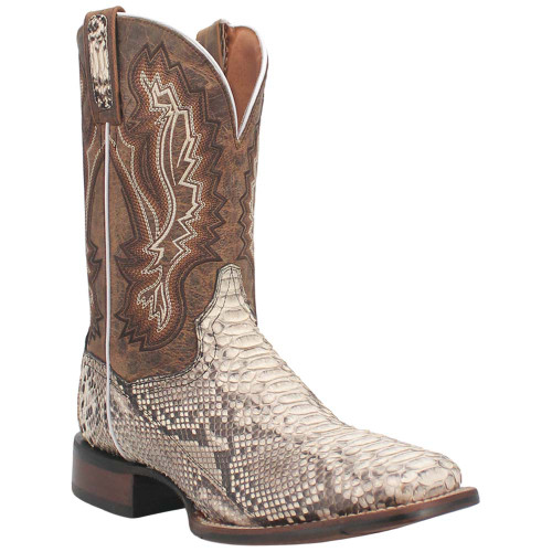 Dan Post Brutus men's natural python cowboy boot, 45 degree angle view