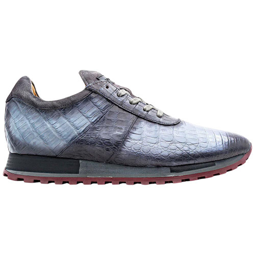 Mezlan Barrow grey black crocodile sneaker