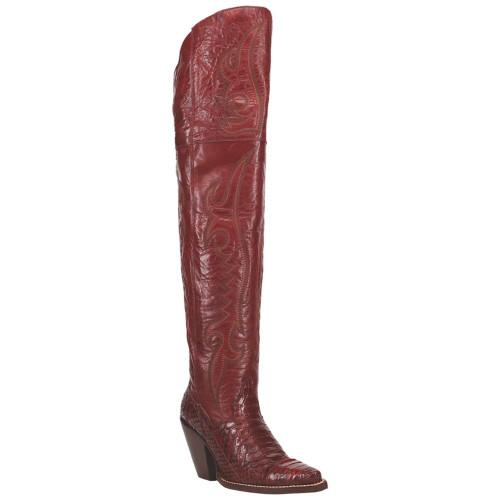 Dan Post Calvera women's red python western boot, 45 degree angle view