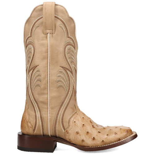 Dan Post Reese Tan Women's Full Quill Ostrich Western Boots