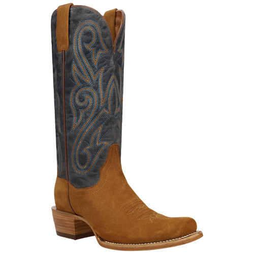 Dan Post Lanessa women's tan suede western boot, 45-degree angle view