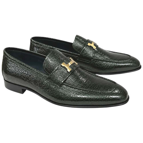 Corrente Men's Vita Calf Skin H-Buckle Loafer – Green