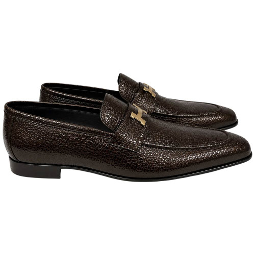 Corrente Men's Vita Calf Skin H-Buckle Loafer – Brown