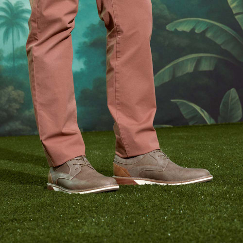 Interior view of the Stacy Adams Phineas oxford in Taupe showing the cushioned insole