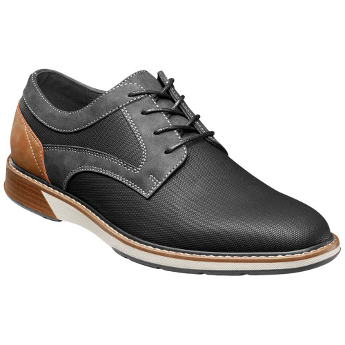 Stacy Adams Phineas Plain Toe Oxford in Black, front view showing full oxford silhouette