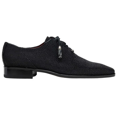 Genuine stingray lace-up dress shoe black, Marco Di Milano Rimini side profile