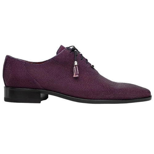 Genuine stingray lace-up dress shoe purple, Marco Di Milano Rimini side profile