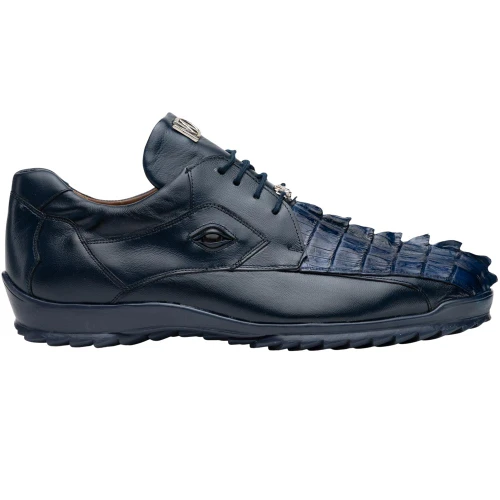 Hornback caiman sneaker navy, Marco Di Milano Udine side profile
