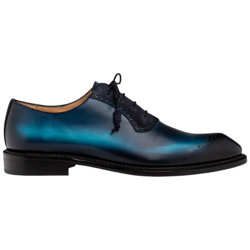 Mezlan Bretton Multi-Tone Oxford in Blue/Multi – side profile view