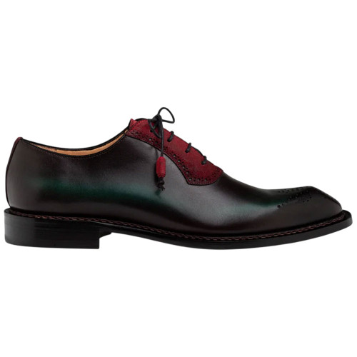 Mezlan Bretton Multi-Tone Oxford in Graphite/Multi – side profile view